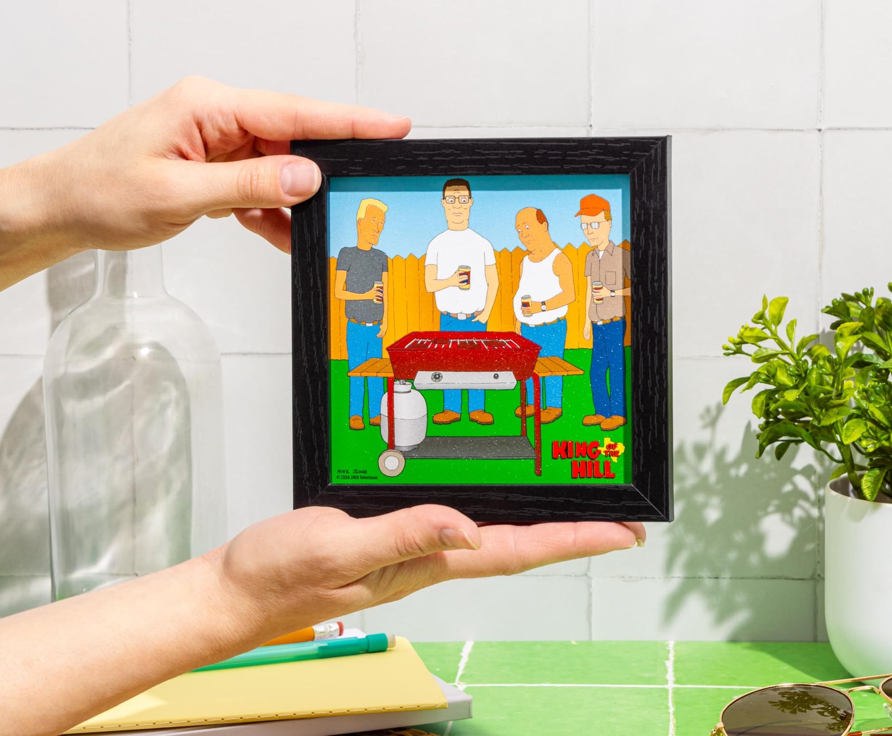 King Of The Hill Neighborhood BBQ Framed MDF Wall Art | 6 x 6 Inches