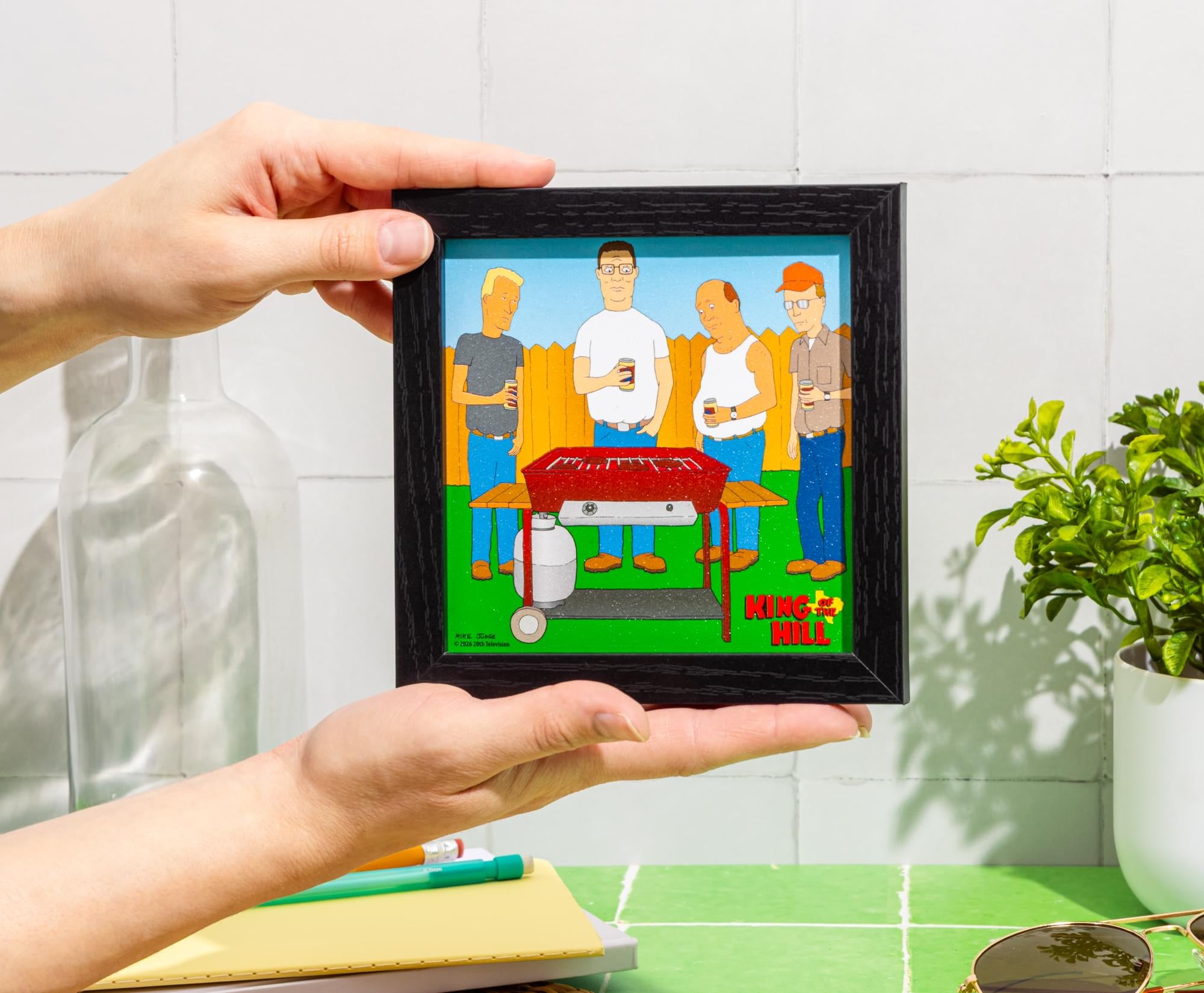 King Of The Hill Neighborhood BBQ Framed MDF Wall Art | 6 x 6 Inches