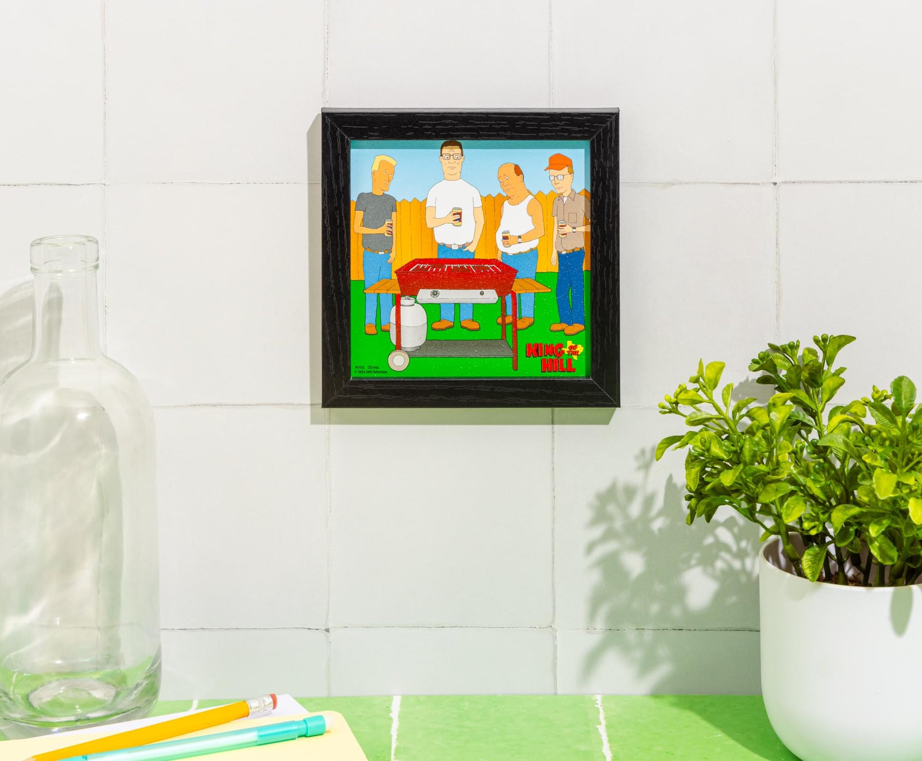 King Of The Hill Neighborhood BBQ Framed MDF Wall Art | 6 x 6 Inches