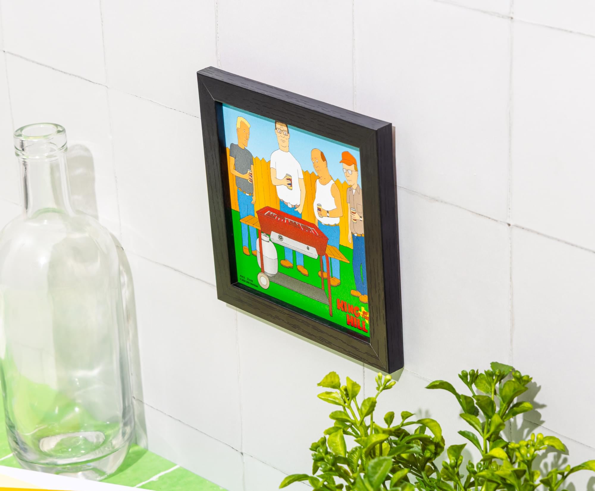 King Of The Hill Neighborhood BBQ Framed MDF Wall Art | 6 x 6 Inches