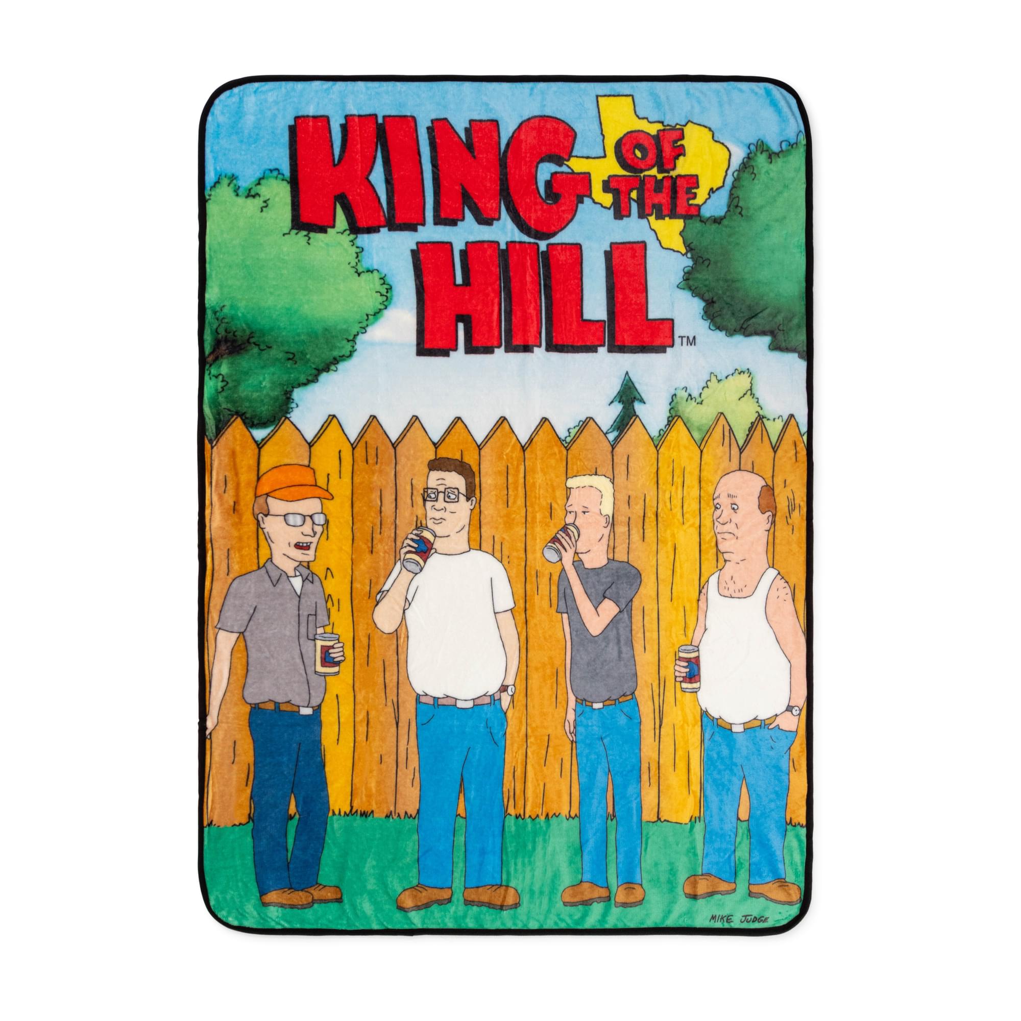 King Of The Hill Group Logo Scene Flannel Throw Blanket | 45 x 60 Inches