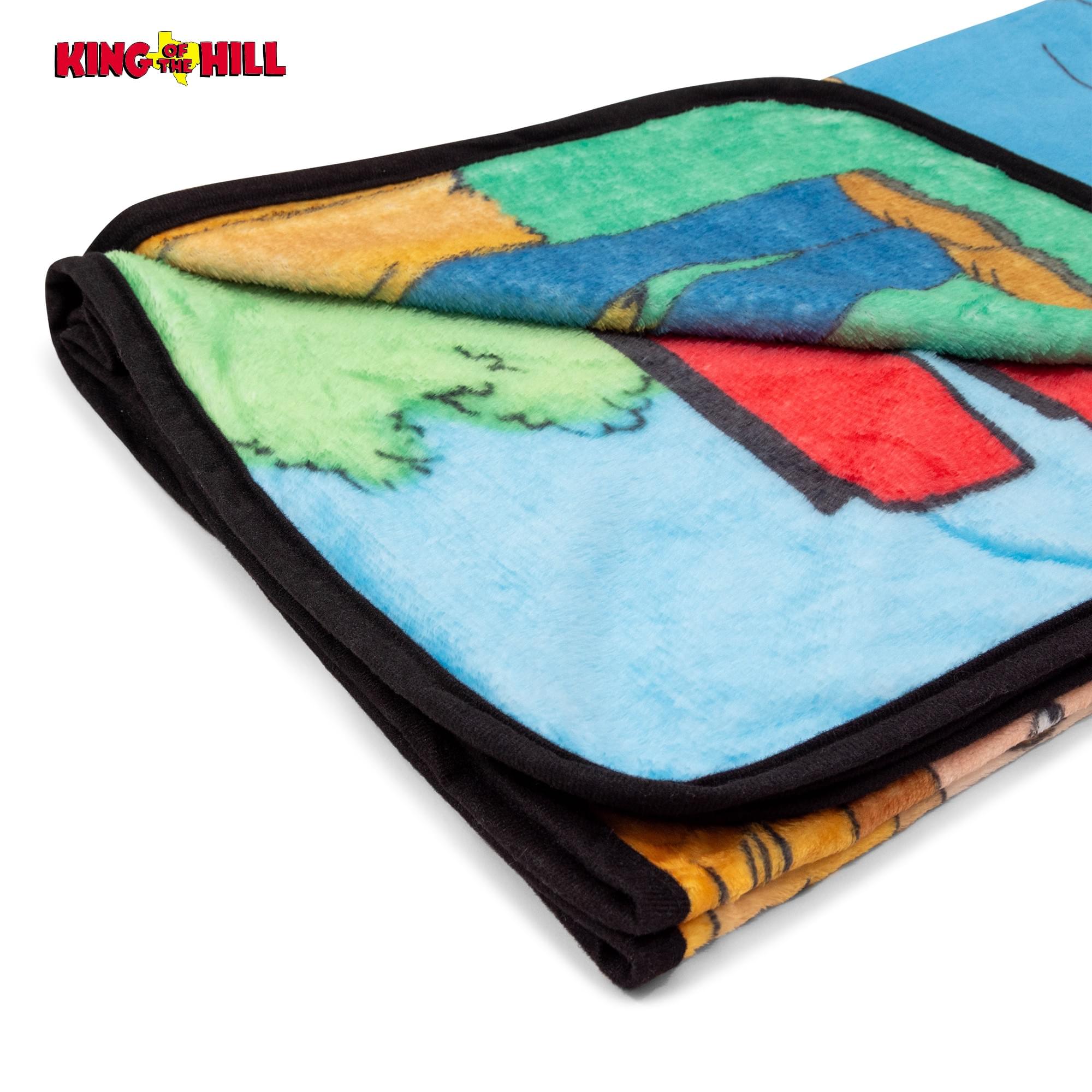 King Of The Hill Group Logo Scene Flannel Throw Blanket | 45 x 60 Inches