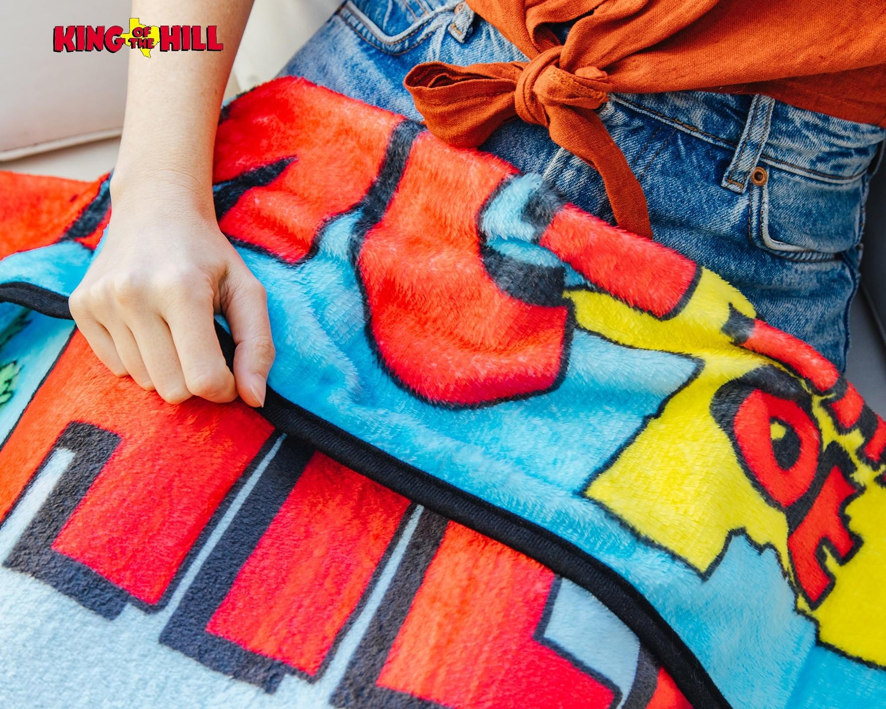 King Of The Hill Group Logo Scene Flannel Throw Blanket | 45 x 60 Inches