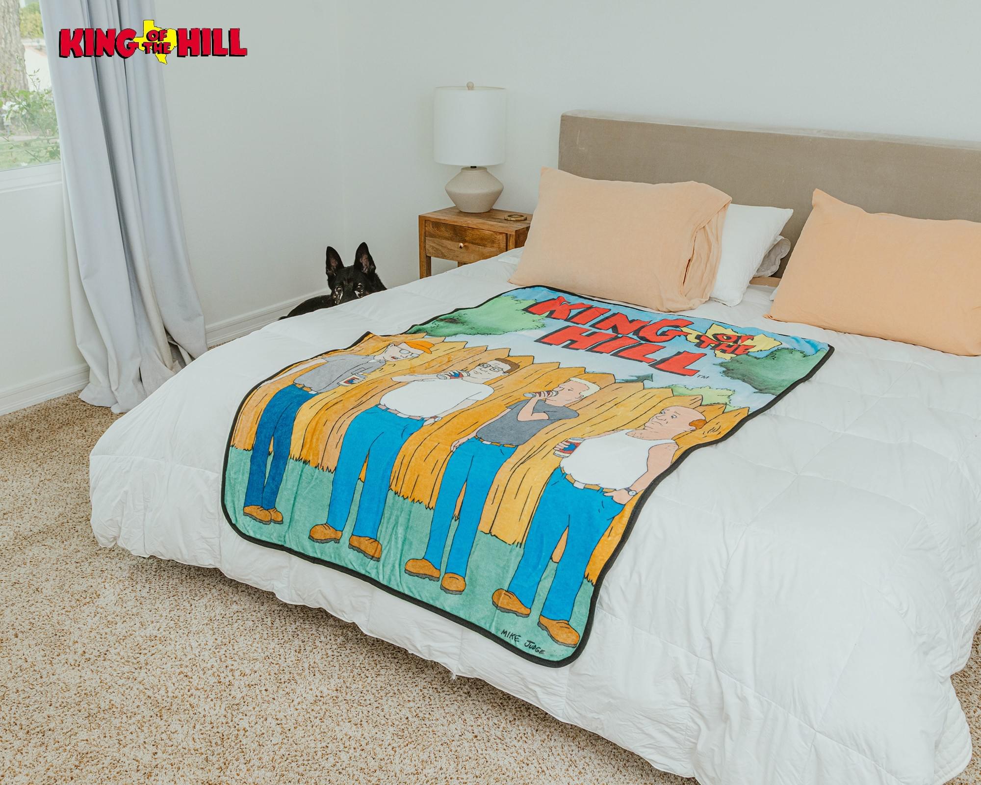 King Of The Hill Group Logo Scene Flannel Throw Blanket | 45 x 60 Inches