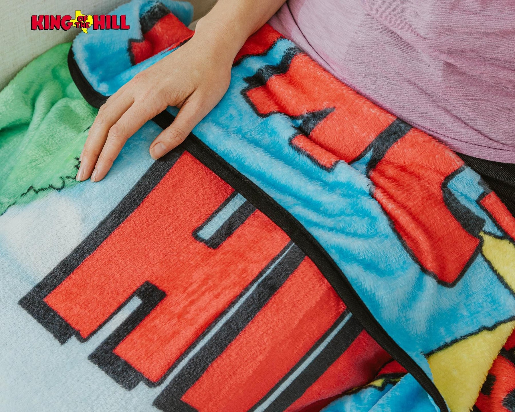 King Of The Hill Group Logo Scene Flannel Throw Blanket | 45 x 60 Inches
