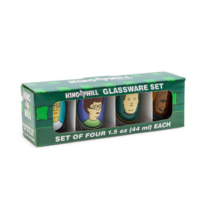 King Of The Hill Family Portraits 2-Ounce Mini Shot Glasses | Set of 4