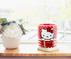 Sanrio Hello Kitty Dots And Stripes Ceramic Mug | Holds 20 Ounces