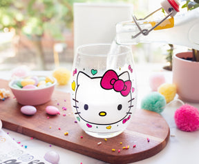 Sanrio Hello Kitty "You Had Me At Hello" Glitter Stemless Wine Glass | 20 Ounces