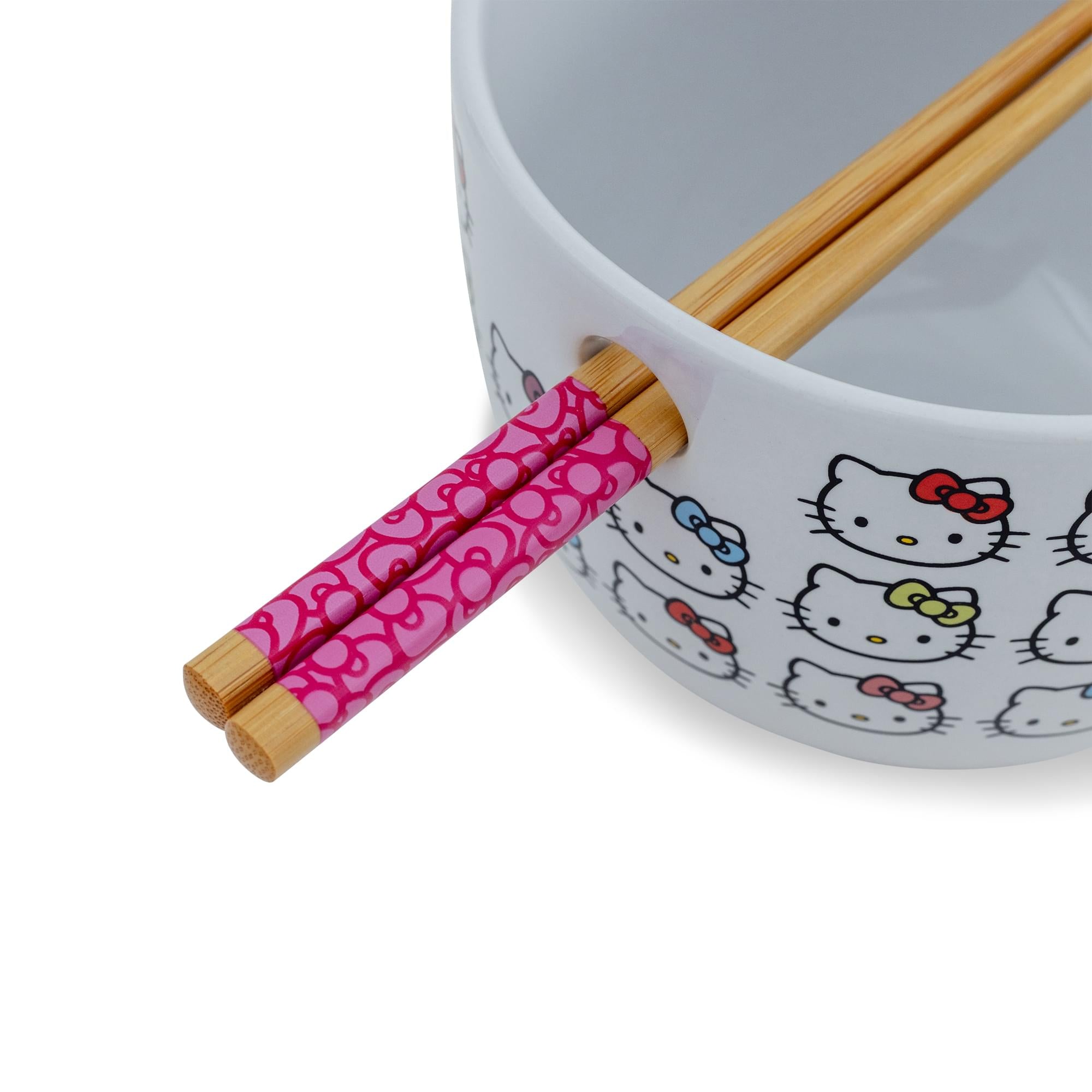 Sanrio Hello Kitty Faces 20-Ounce Ceramic Ramen Bowl With Chopsticks