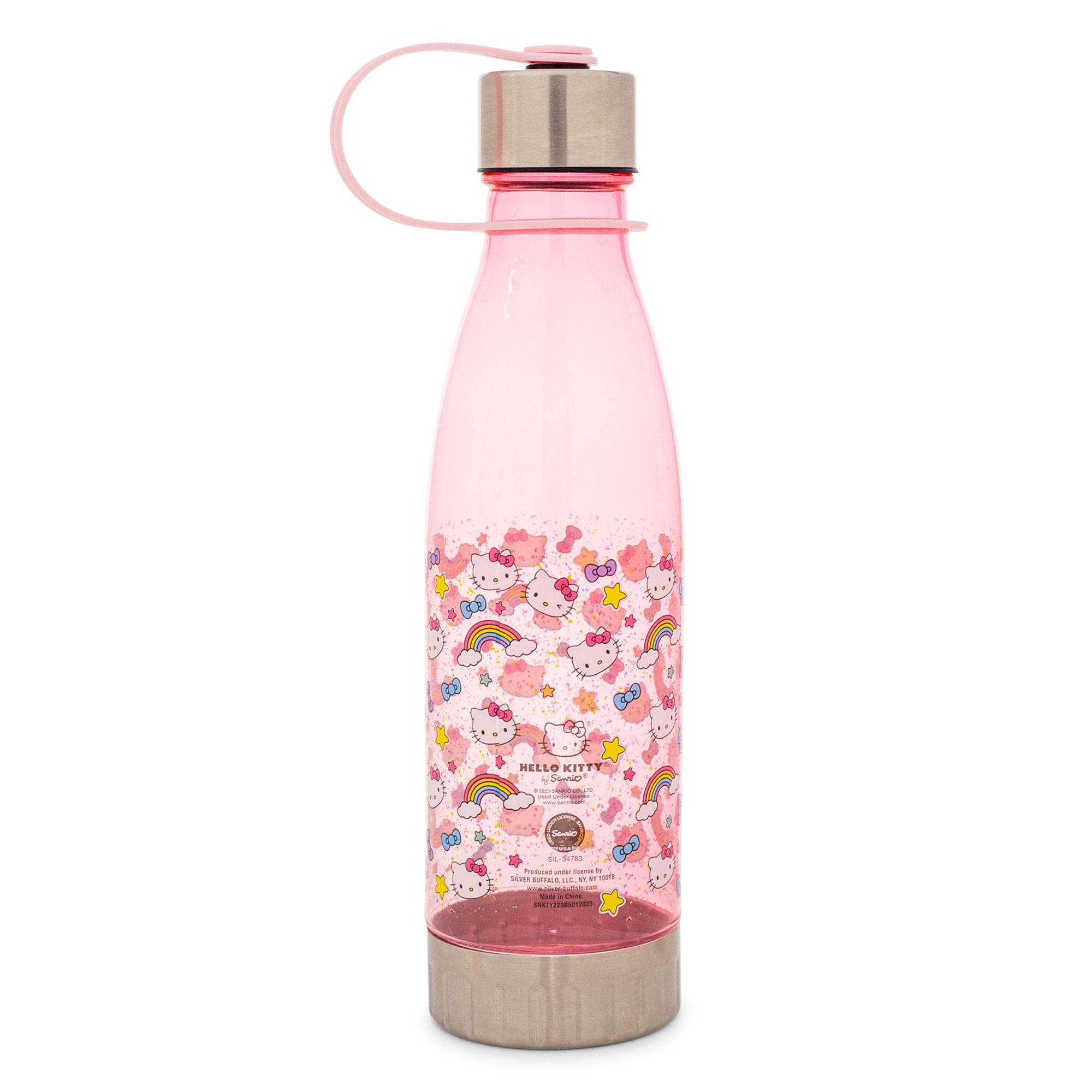 Sanrio Hello Kitty Pastel Star Toss Print Water Bottle With Lid | Holds 20 Ounce