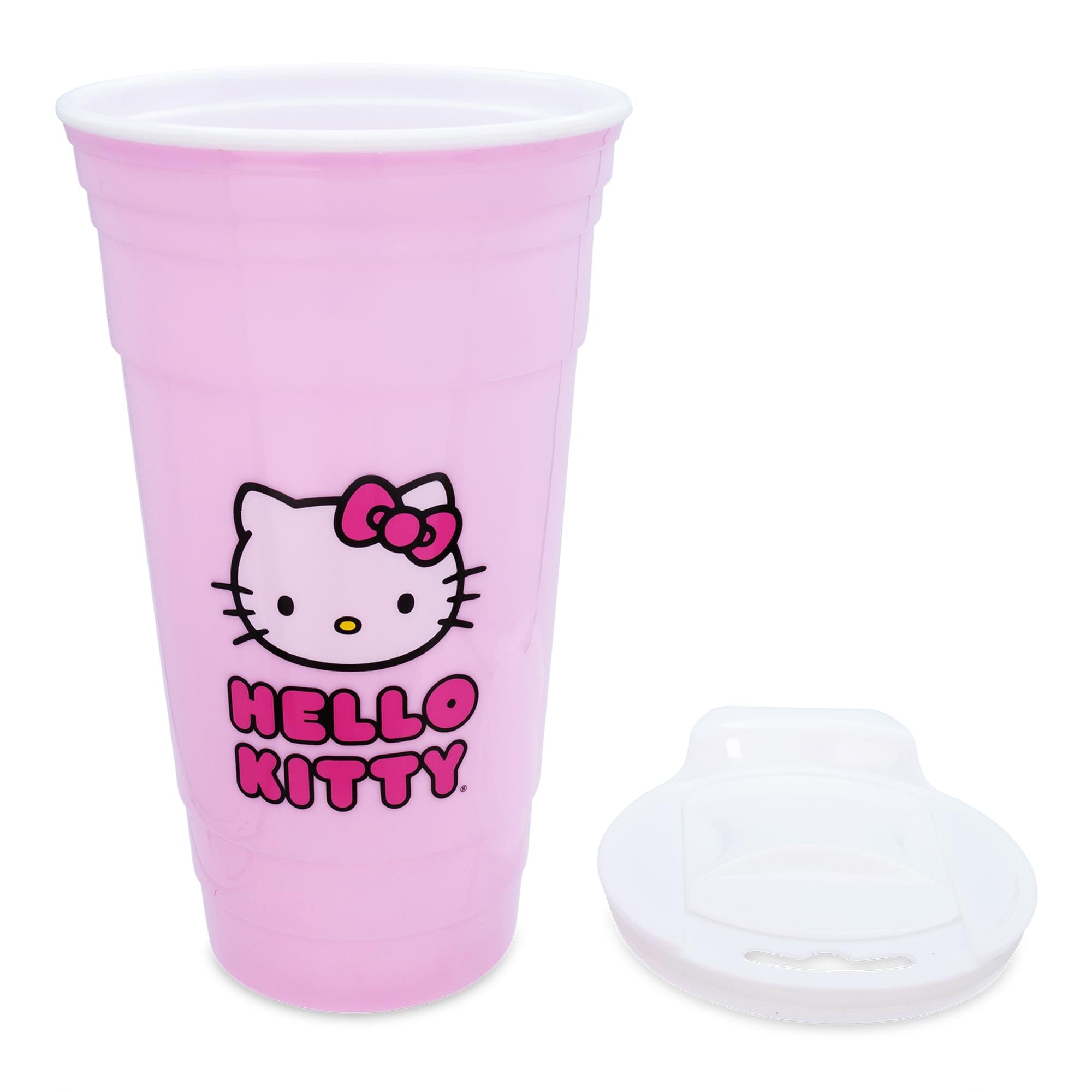 Sanrio Hello Kitty Pink Plastic Tumbler With Lid and Straw | Holds 32 Ounces