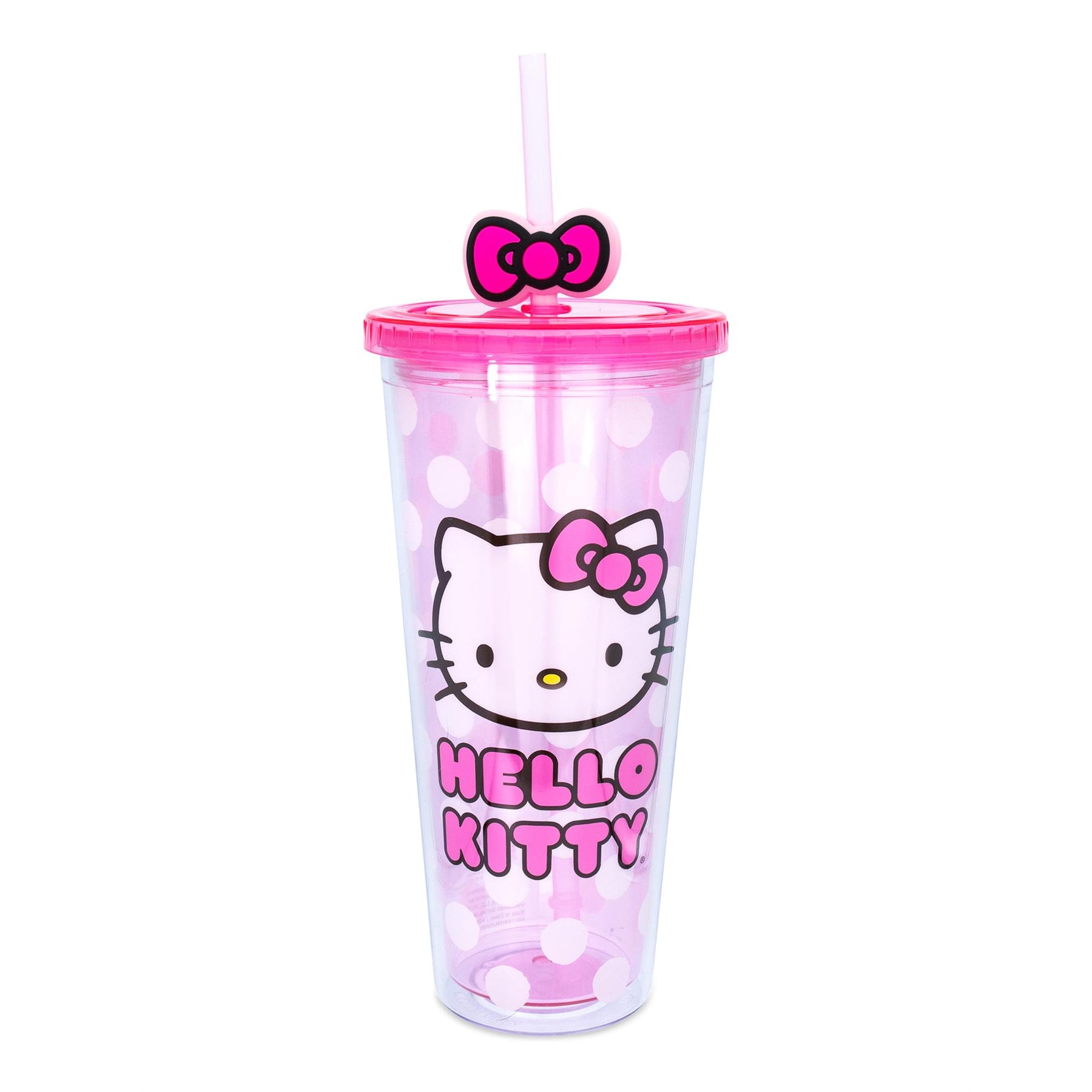 Sanrio Hello Kitty Face Carnival Cup With Lid and Topper Straw | Holds 24 Ounces