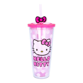 Sanrio Hello Kitty Face Carnival Cup With Lid and Topper Straw | Holds 24 Ounces