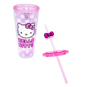 Sanrio Hello Kitty Face Carnival Cup With Lid and Topper Straw | Holds 24 Ounces