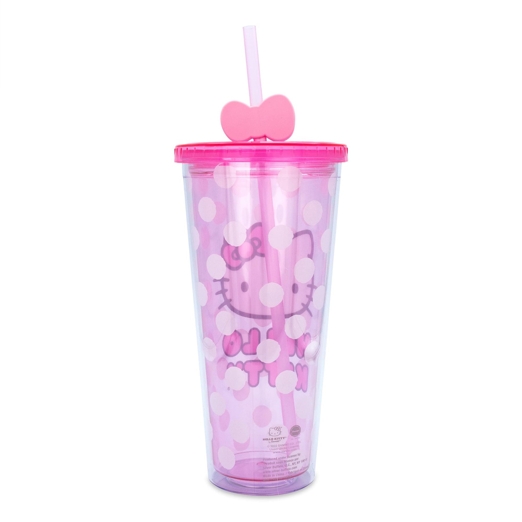 Sanrio Hello Kitty Face Carnival Cup With Lid and Topper Straw | Holds 24 Ounces