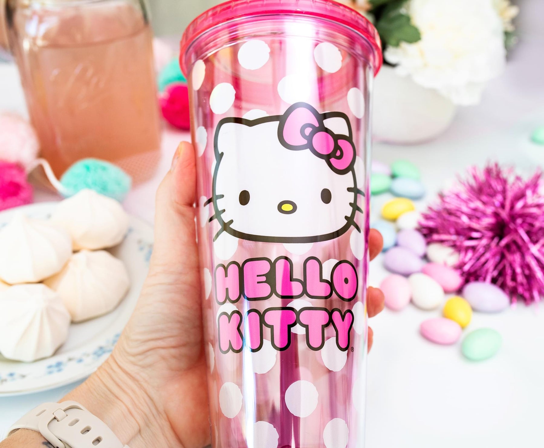 Sanrio Hello Kitty Face Carnival Cup With Lid and Topper Straw | Holds 24 Ounces