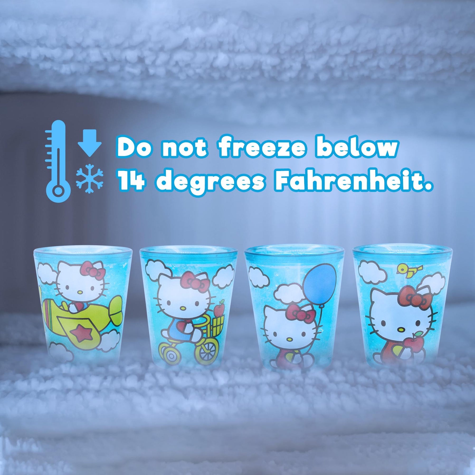 Sanrio Hello Kitty Classic Scenes 2-Ounce Freeze Gel Mini Cups | Set of 4