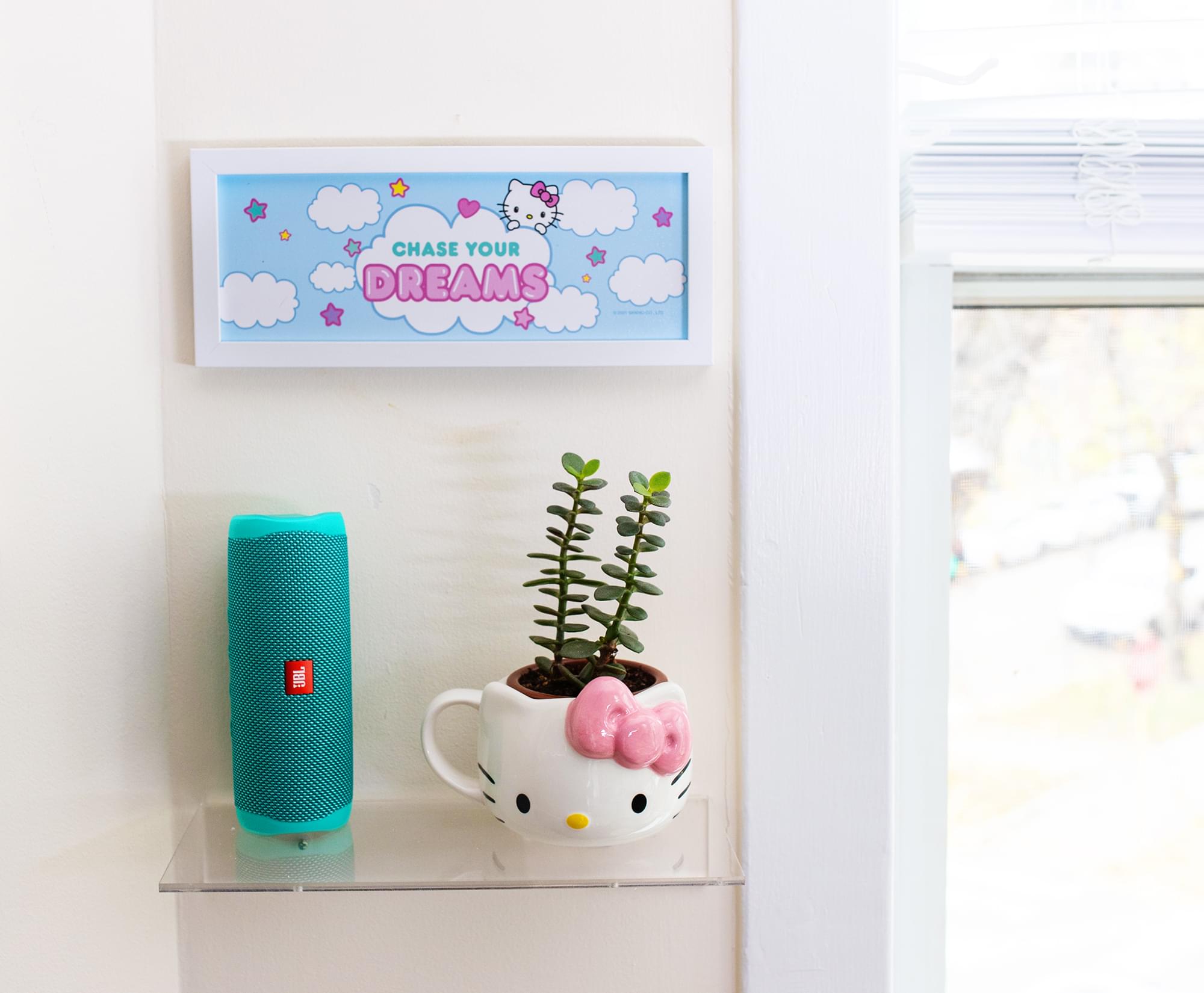 Hello Kitty "Chase Your Dreams" Hanging Sign Framed Wall Art | 12 x 5 Inches