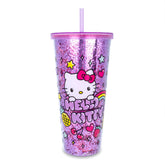 Sanrio Hello Kitty Rainbow Confetti Carnival Cup With Lid and Straw | 32 Ounces