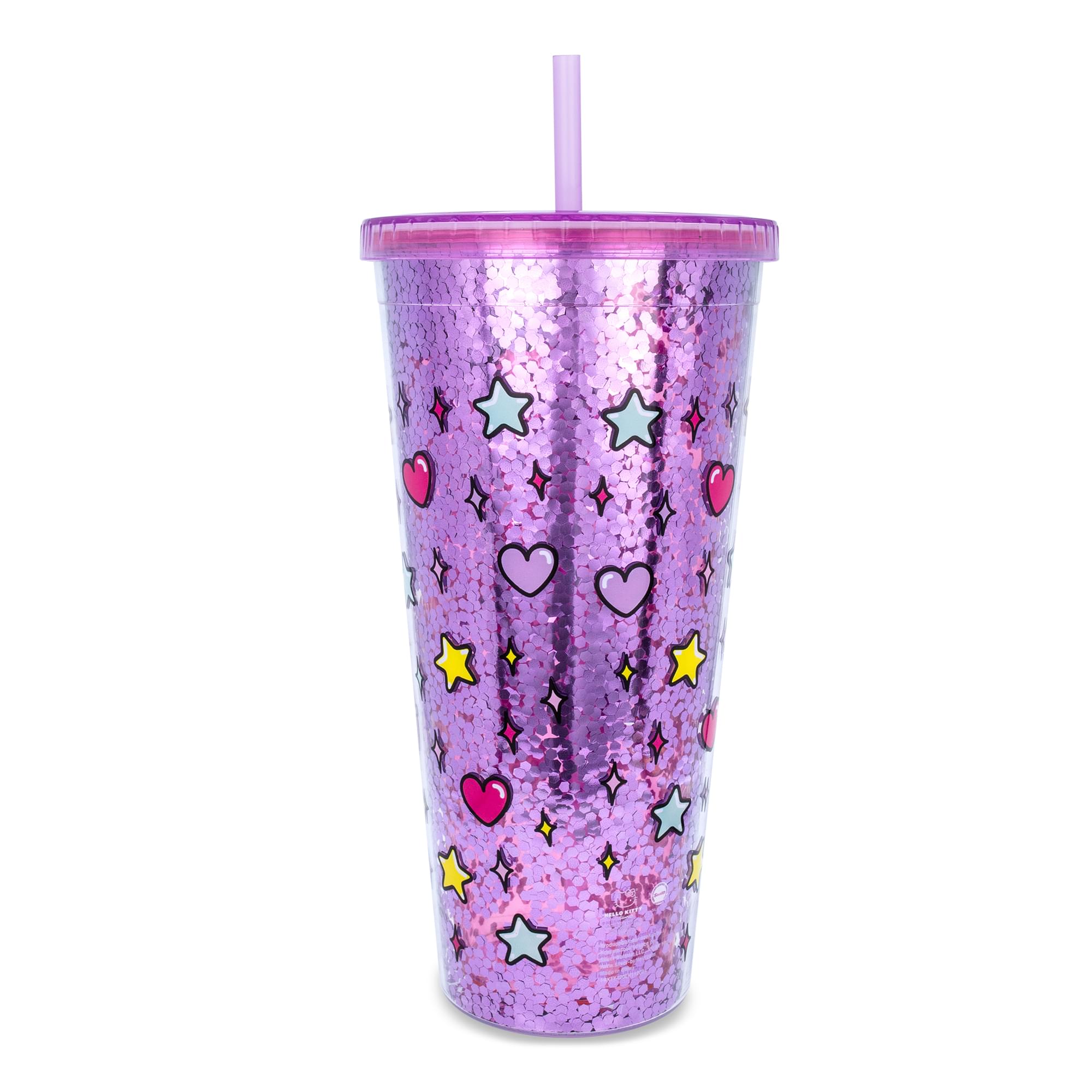 Sanrio Hello Kitty Rainbow Confetti Carnival Cup With Lid and Straw | 32 Ounces