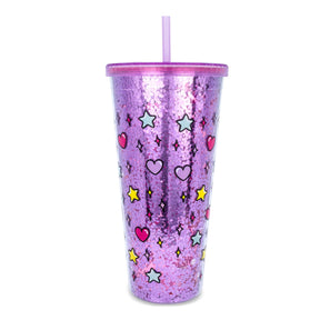 Sanrio Hello Kitty Rainbow Confetti Carnival Cup With Lid and Straw | 32 Ounces