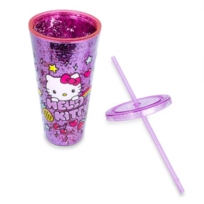 Sanrio Hello Kitty Rainbow Confetti Carnival Cup With Lid and Straw | 32 Ounces