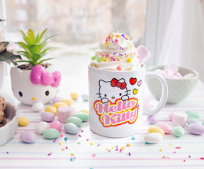Sanrio Hello Kitty Peek-A-Boo Hearts Ceramic Mug | Holds 12 Ounces
