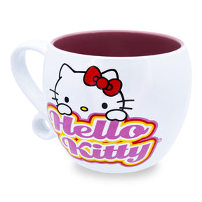 Sanrio Hello Kitty Hearts Ceramic Coffee Cup With Loop Handle | Holds 16 Ounces