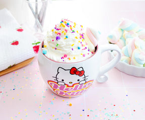 Sanrio Hello Kitty Hearts Ceramic Coffee Cup With Loop Handle | Holds 16 Ounces