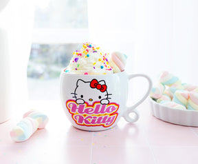 Sanrio Hello Kitty Hearts Ceramic Coffee Cup With Loop Handle | Holds 16 Ounces