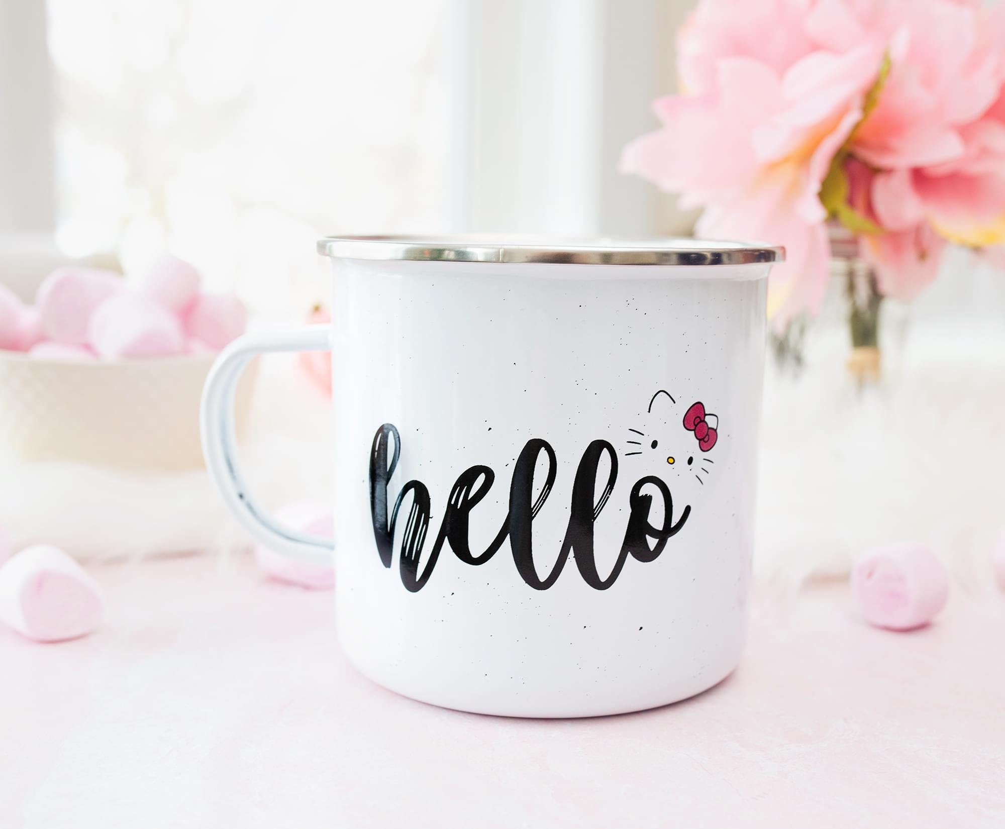 Sanrio Hello Kitty "Hello" Ceramic Camper Mug | Holds 20 Ounces