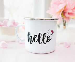 Sanrio Hello Kitty "Hello" Ceramic Camper Mug | Holds 20 Ounces