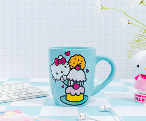 Sanrio Hello Kitty Stacked Sweets Ceramic Glitter Latte Mug | Holds 25 Ounces