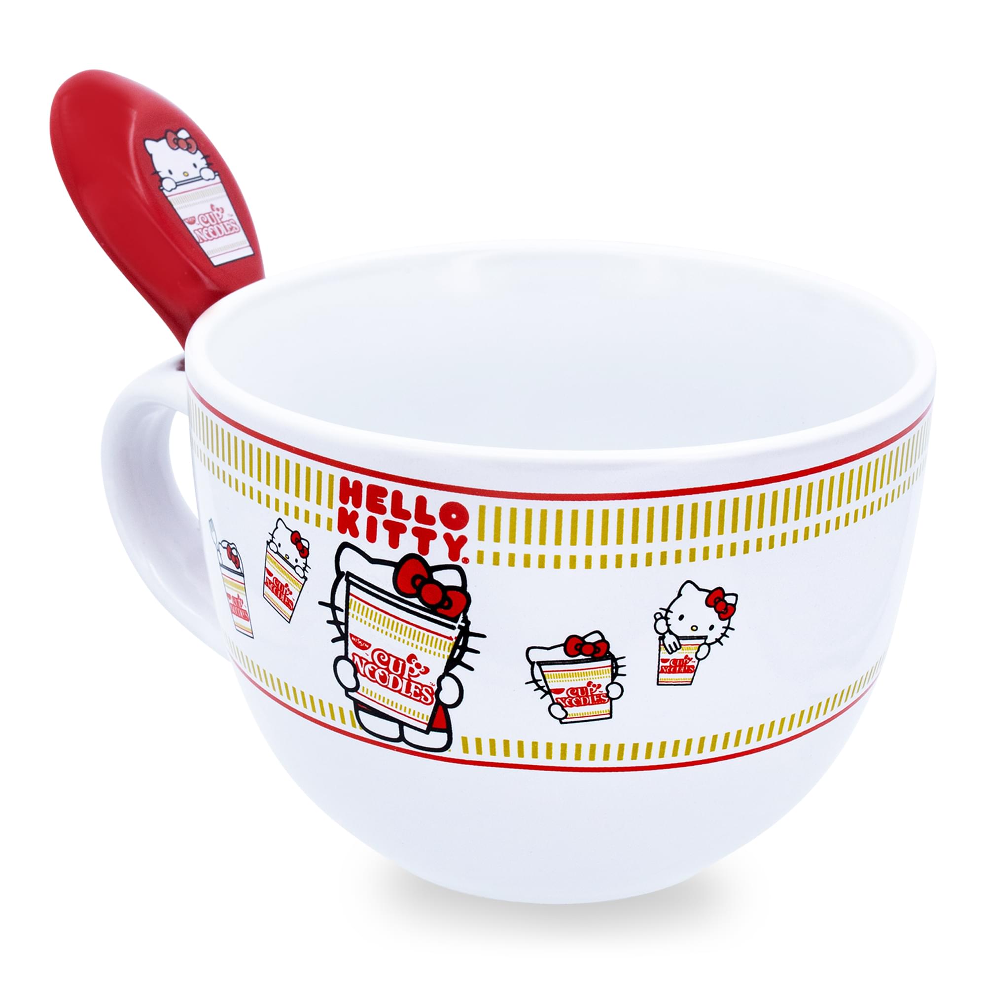 Sanrio Hello Kitty x Nissin Cup Noodles Soup Mug With Spoon | Holds 24 Ounces