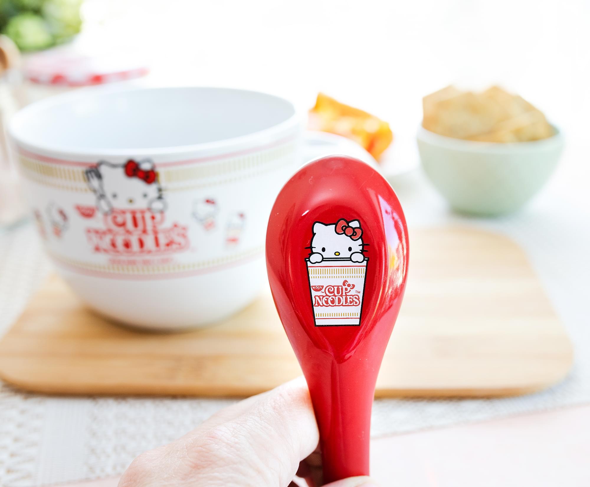 Sanrio Hello Kitty x Nissin Cup Noodles Soup Mug With Spoon | Holds 24 Ounces