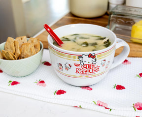 Sanrio Hello Kitty x Nissin Cup Noodles Soup Mug With Spoon | Holds 24 Ounces