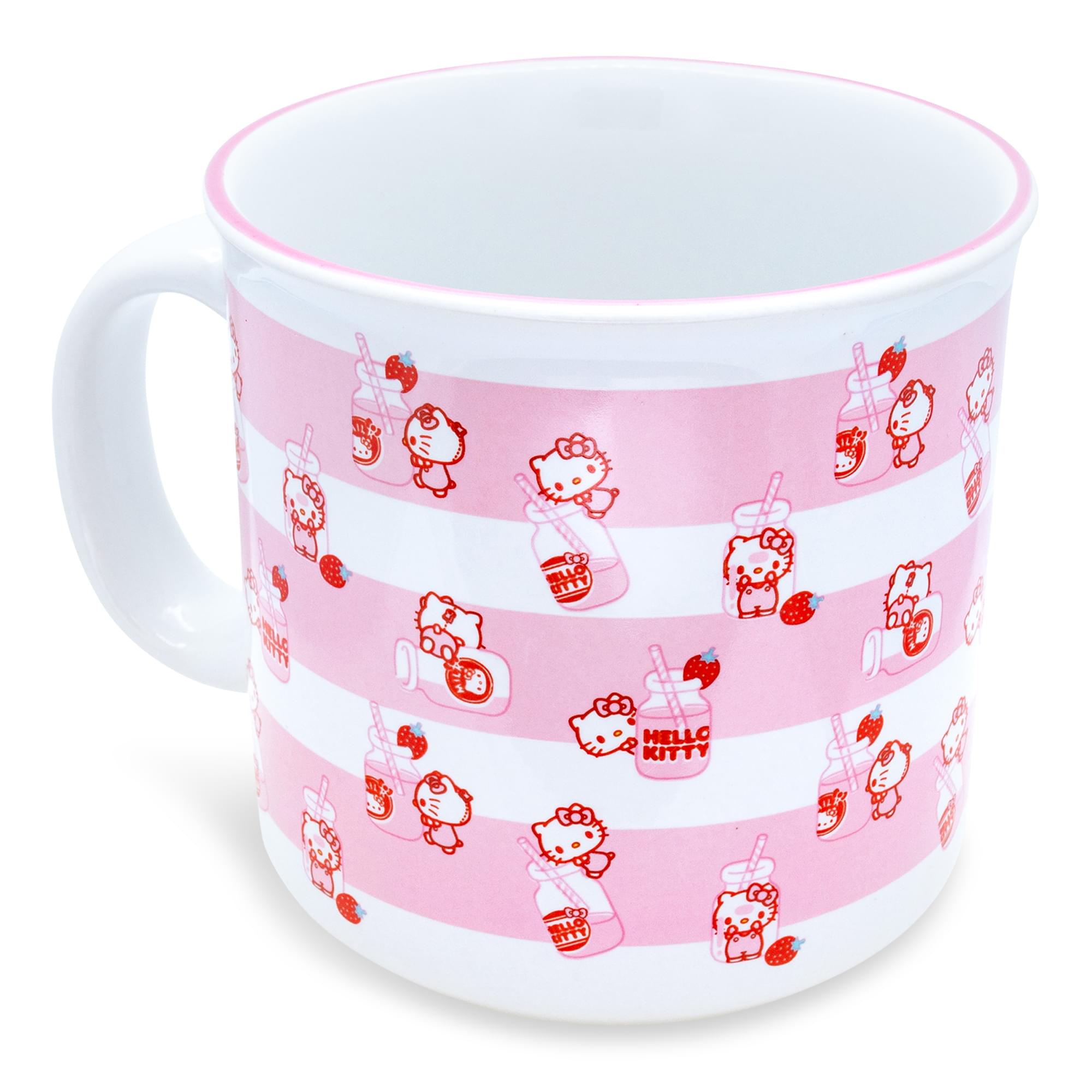 Sanrio Hello Kitty Strawberry Milk Ceramic Camper Mug | Holds 20 Ounces