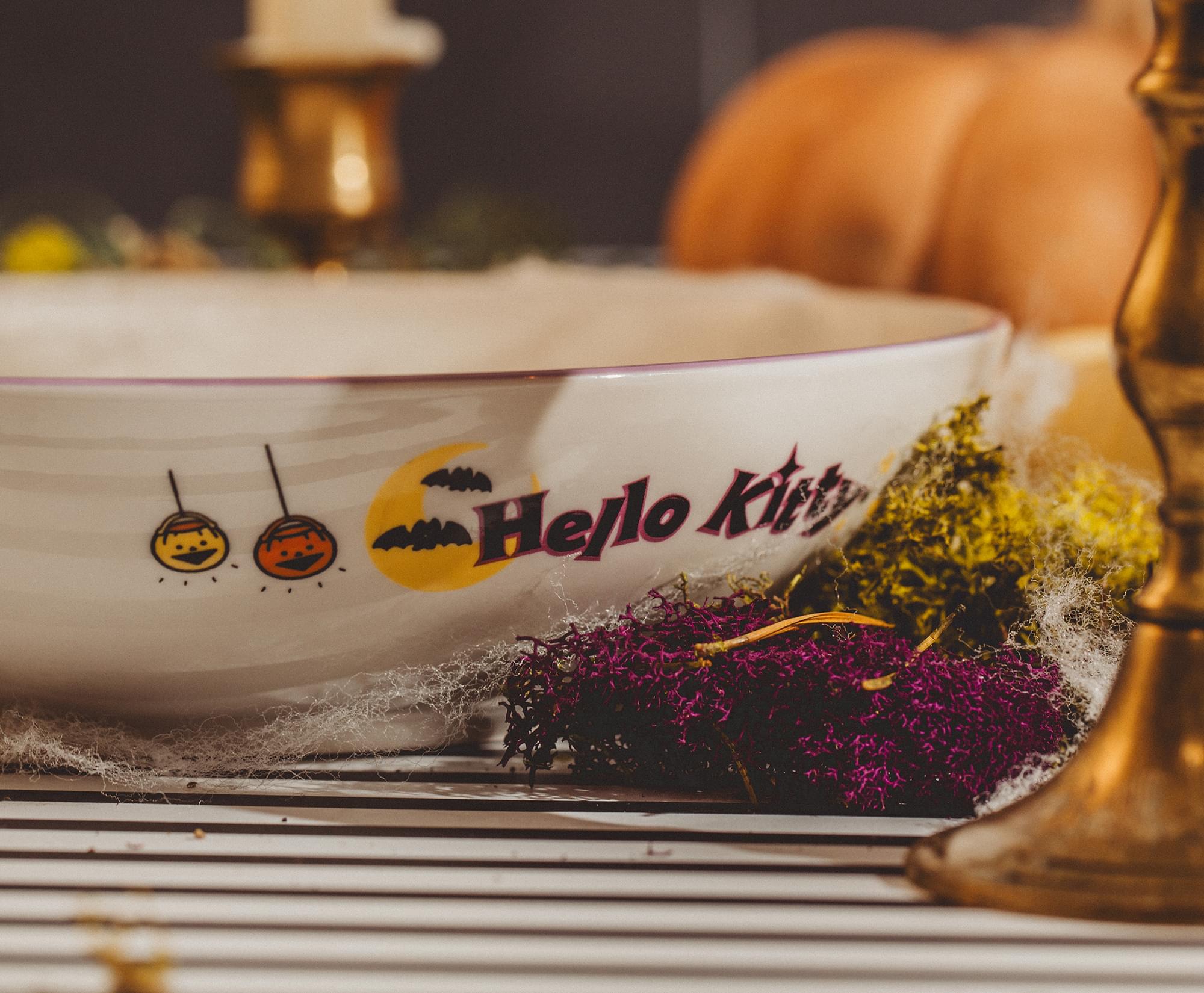 Sanrio Hello Kitty Skeleton Web 9-Inch Ceramic Coupe Dinner Bowl