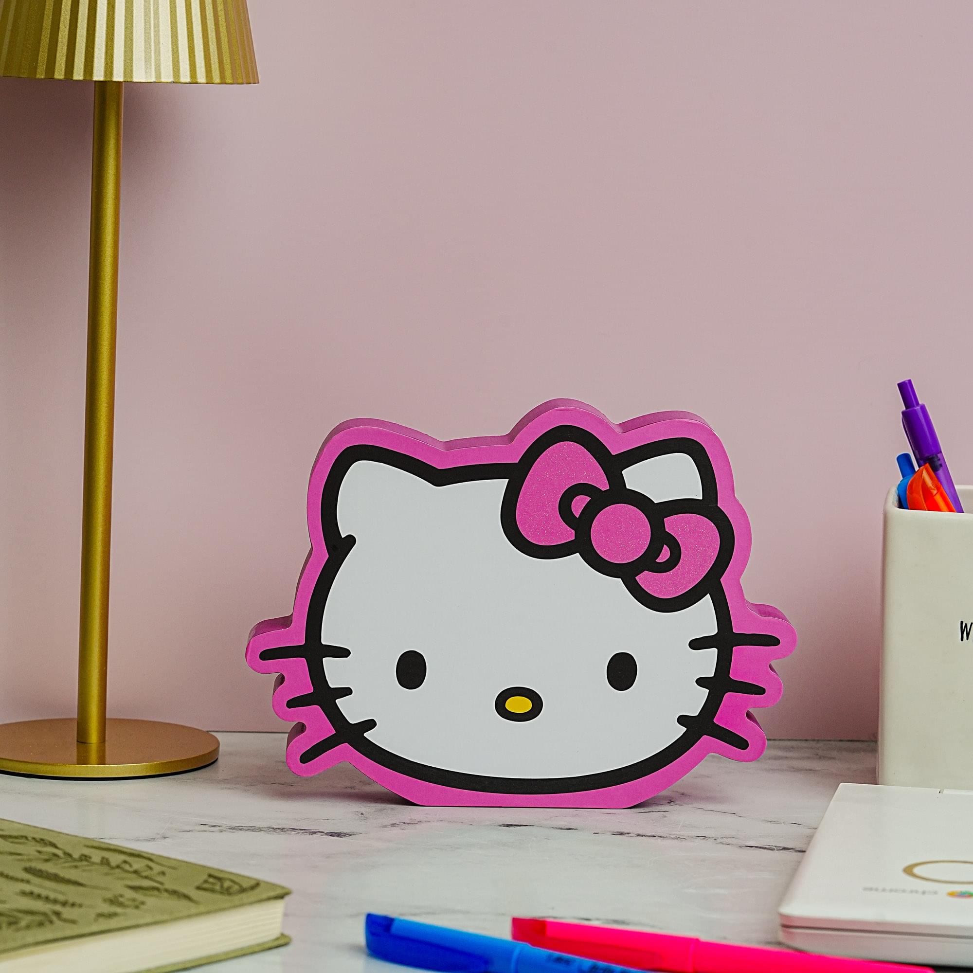 Sanrio Hello Kitty Glitter Bow Die-Cut Wooden Wall Art | 6 x 8 Inches