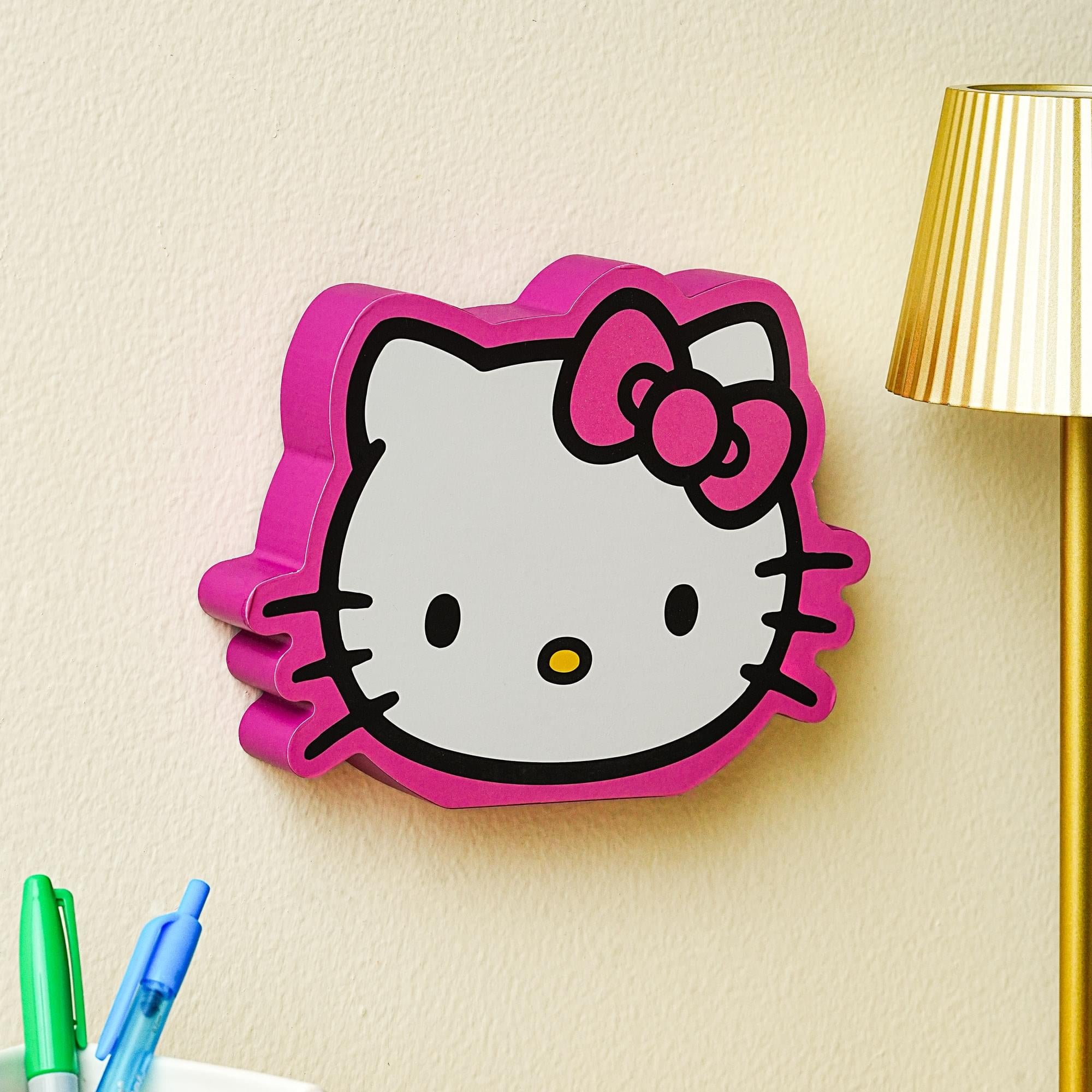 Sanrio Hello Kitty Glitter Bow Die-Cut Wooden Wall Art | 6 x 8 Inches