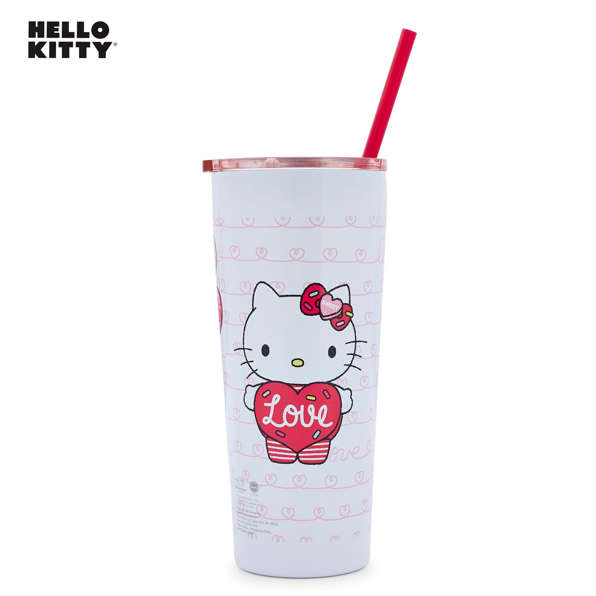 Sanrio Hello Kitty Balloons and Love 22-Ounce Stainless Steel Tumbler