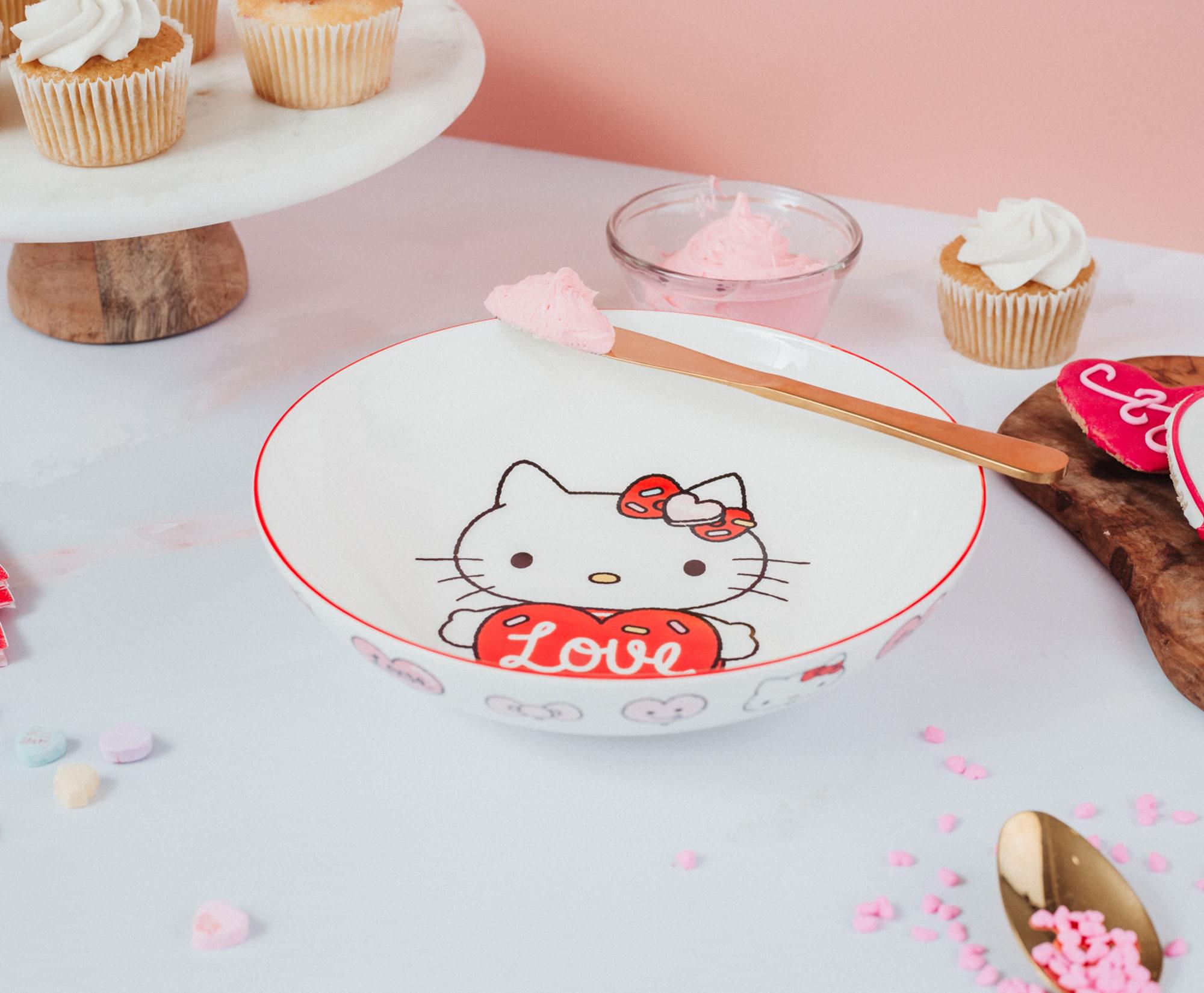 Sanrio Hello Kitty "Love" 9-Inch Ceramic Coupe Dinner Bowl