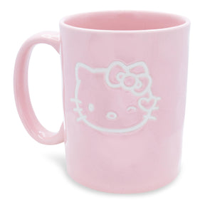 Sanrio Hello Kitty Wink Pink Pottery Ceramic Mug | Holds 15 Ounces
