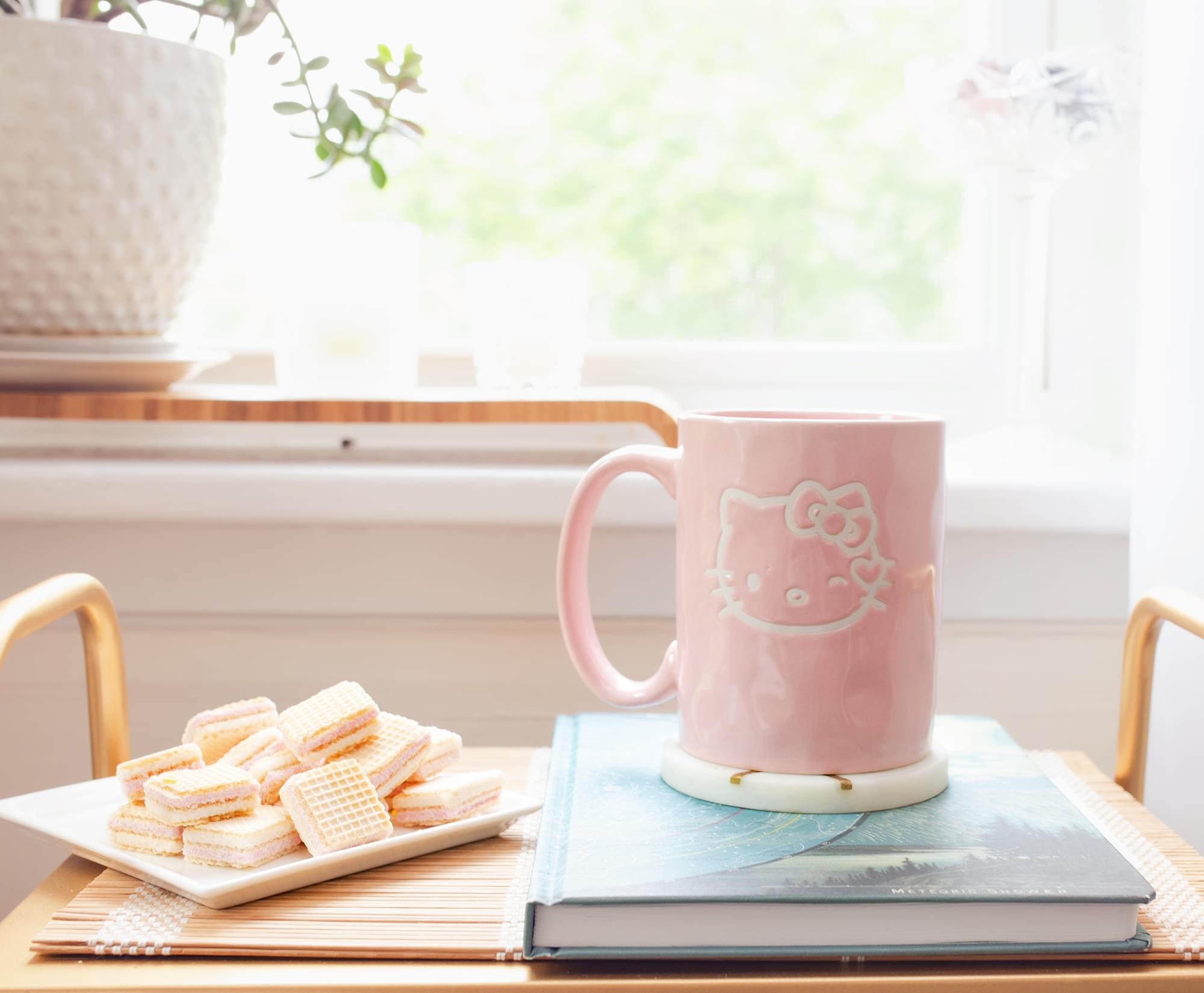 Sanrio Hello Kitty Wink Pink Pottery Ceramic Mug | Holds 15 Ounces