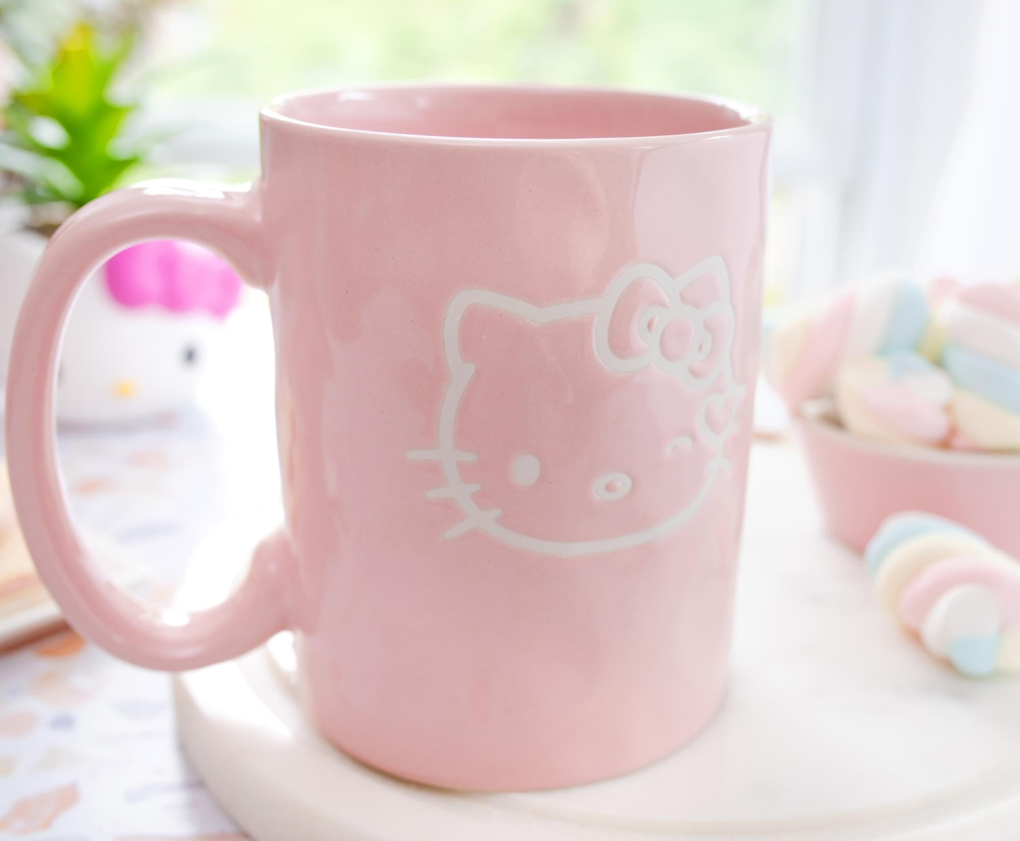 Sanrio Hello Kitty Wink Pink Pottery Ceramic Mug | Holds 15 Ounces