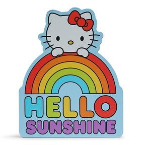 Sanrio Hello Kitty Rainbow Die-Cut Wooden Wall Art Sign | 8 x 7 Inches