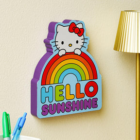 Sanrio Hello Kitty Rainbow Die-Cut Wooden Wall Art Sign | 8 x 7 Inches