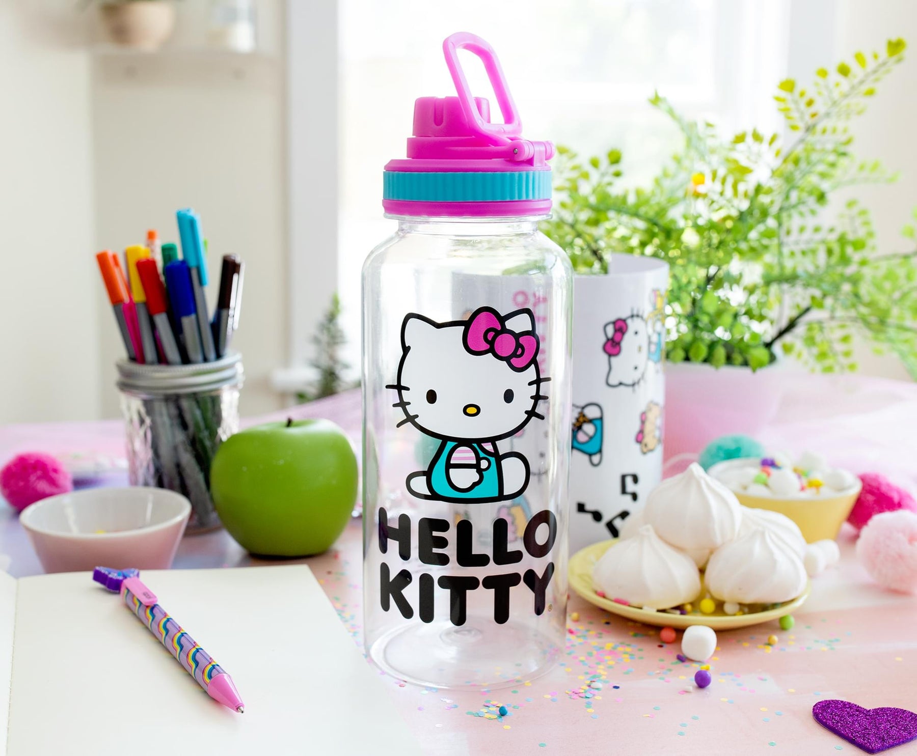 Sanrio Hello Kitty Icons 32-Ounce Water Bottle and Sticker Set