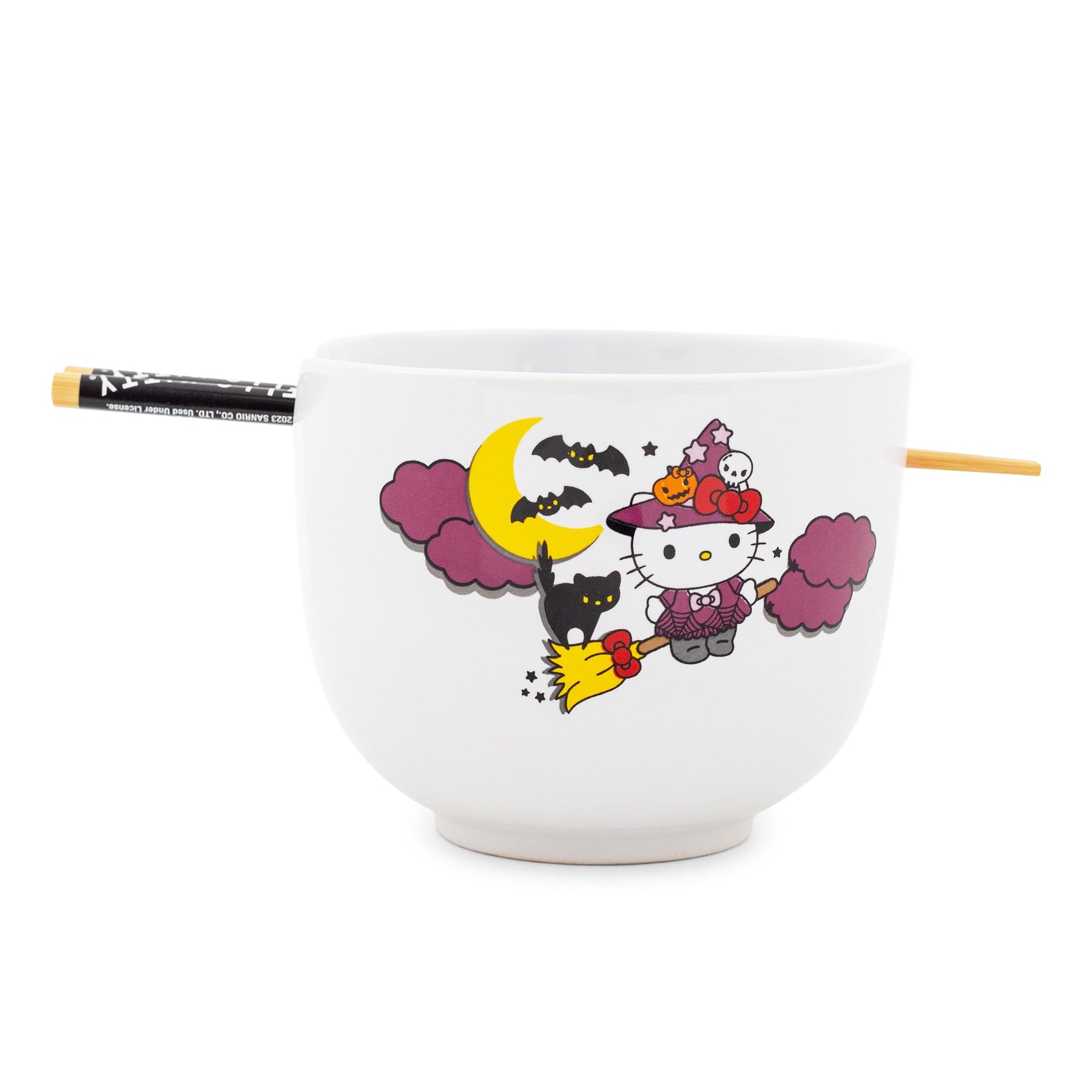 Sanrio Hello Kitty Witch 20-Ounce Ceramic Ramen Bowl and Chopstick Set