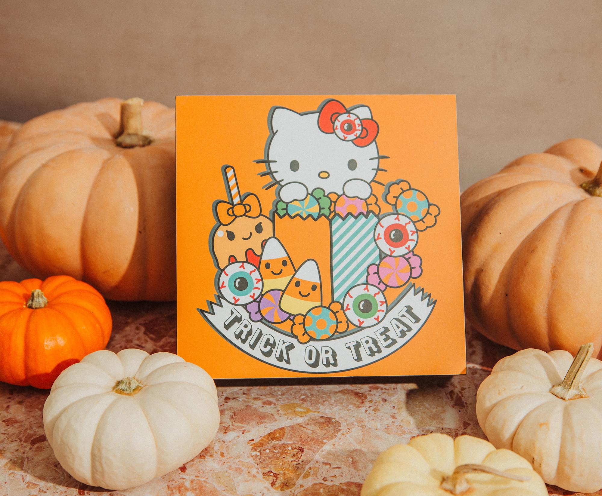 Sanrio Hello Kitty "Trick Or Treat" Wooden Box Sign | 6 x 6 Inches